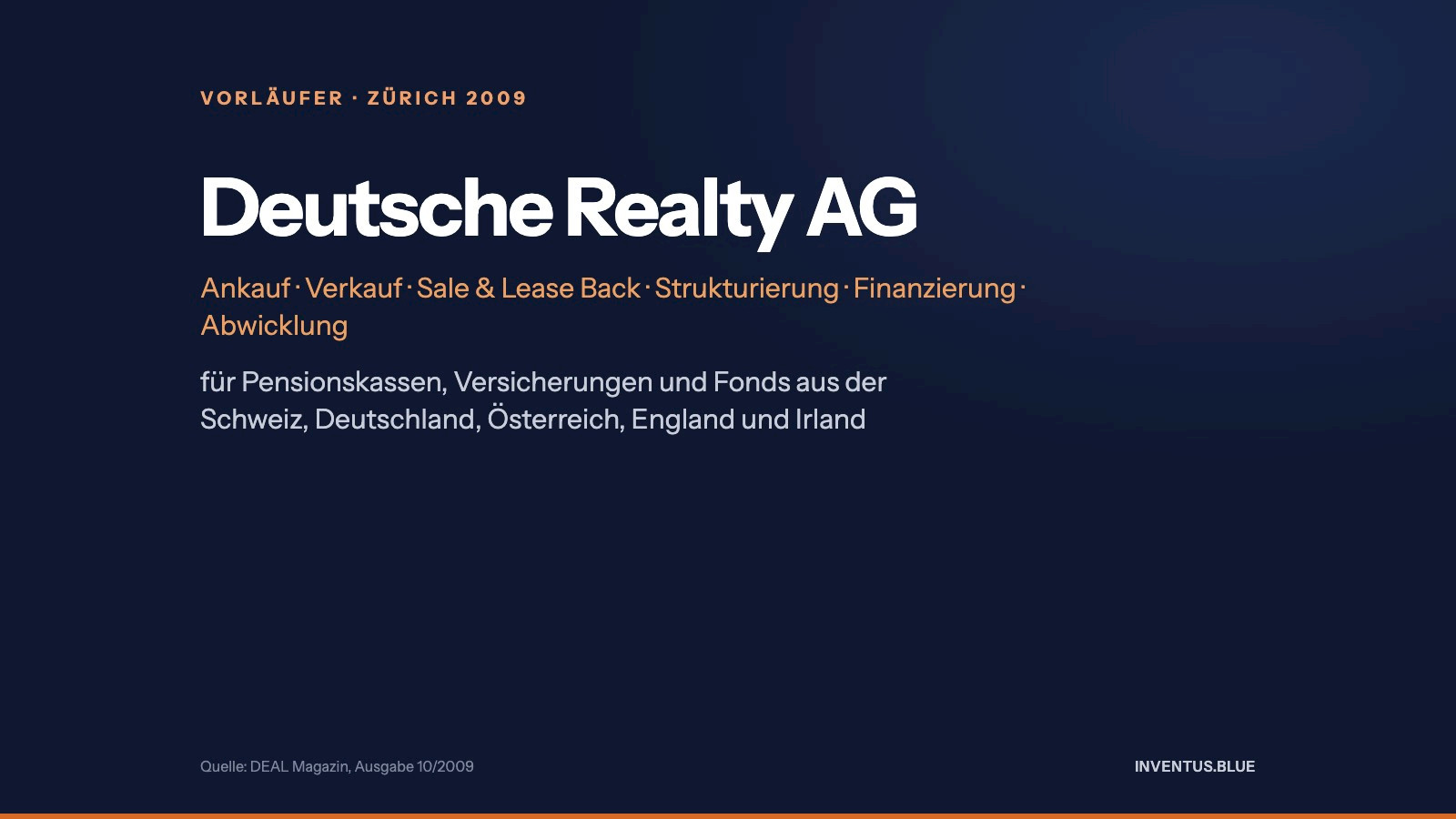 Deutsche Realty AG: Beratung aus Z&uuml;rich